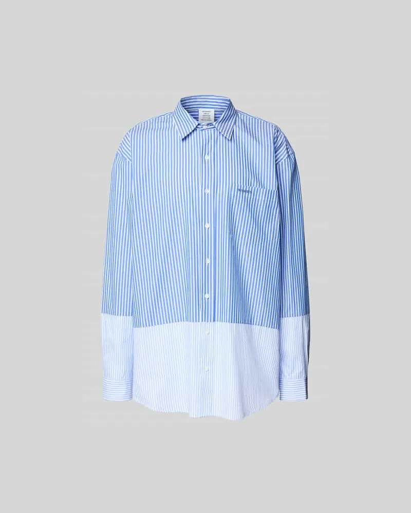 VETEMENTS Relaxed Fit Freizeithemd mit Brusttasche Hellblau