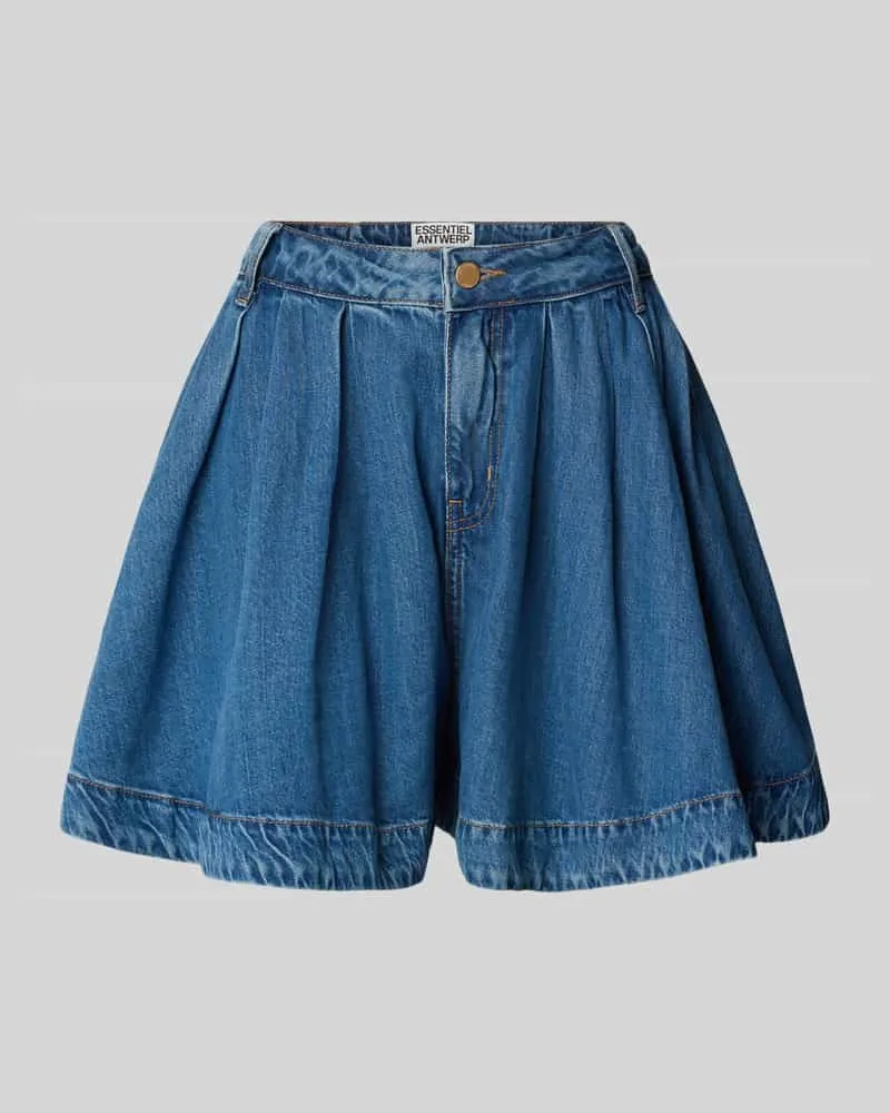 Essentiel Regular Fit Jeansshorts aus Lyocell-Baumwoll-Mix Modell 'JOSS Blau