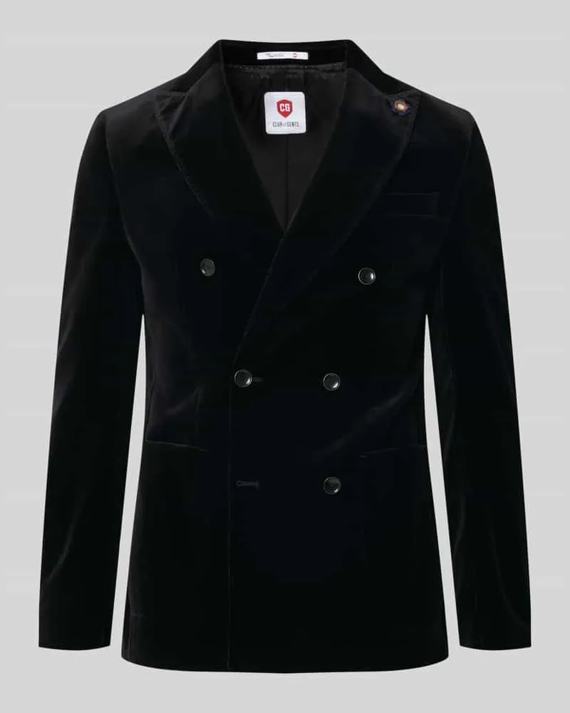 CG Slim Fit Sakko aus Samt Modell 'Phinix Black