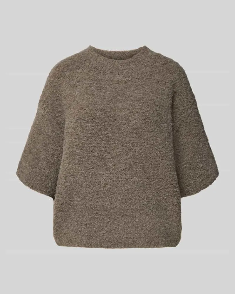 American Vintage Strickpullover aus Leinen-Mix mit Alpaka-Anteil Modell 'ZOLLY Taupe