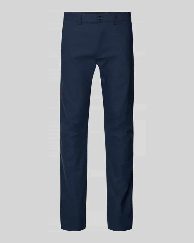 HUGO BOSS Slim Fit Chino aus Baumwoll-Mix mit Leinen und Viskose-Anteil Modell 'Chino-Slim-2 Marine