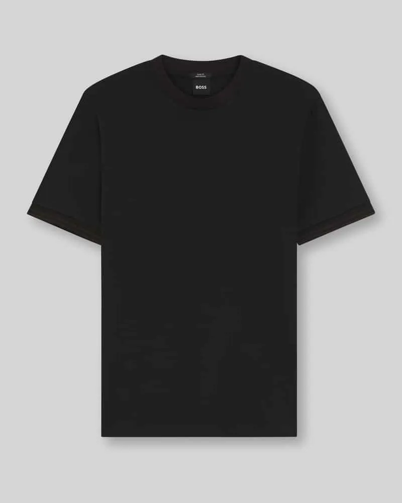 HUGO BOSS Slim Fit T-Shirt aus reiner Baumwolle Modell 'H-TESSLER 238 Black