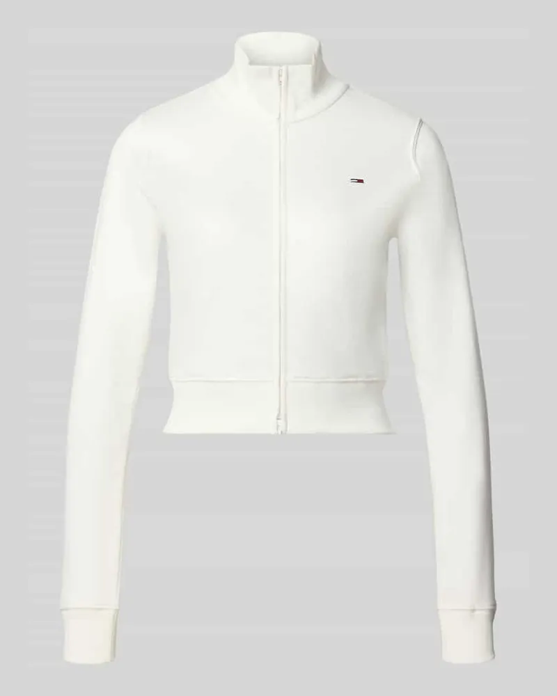 Tommy Hilfiger Regular Fit Sweatjacke aus Baumwoll-Mix Weiss
