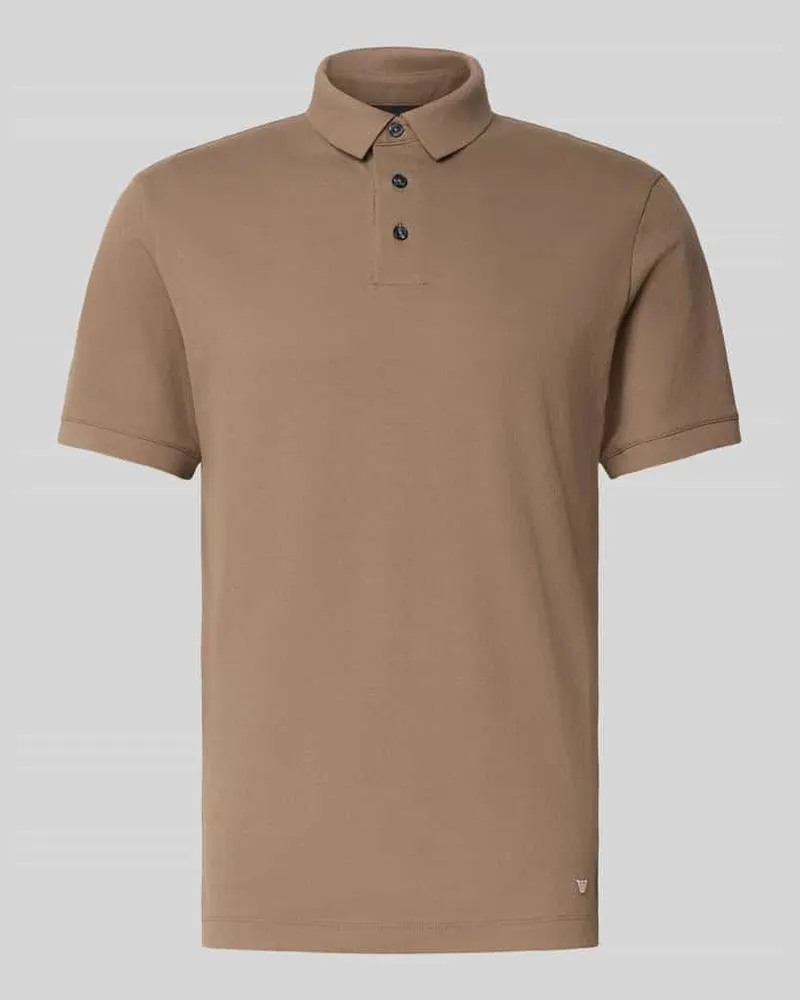 Emporio Armani Regular Fit Poloshirt mit Logo-Stitching Taupe
