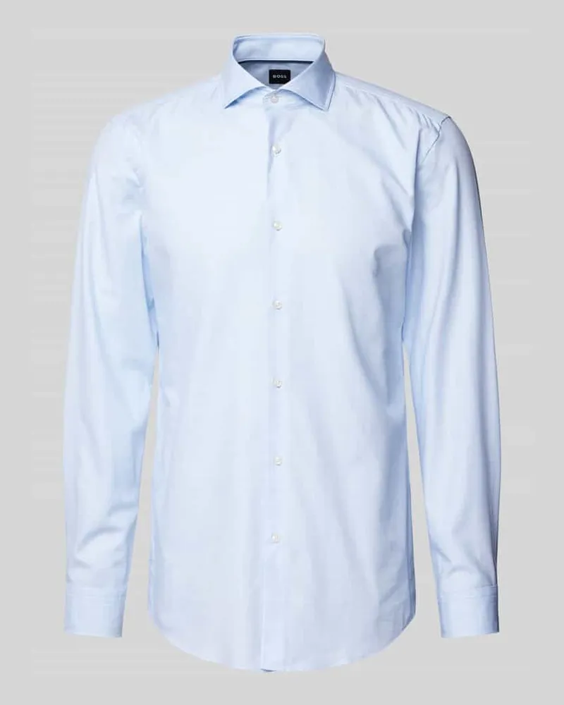 HUGO BOSS Slim Fit Business-Hemd mit Haifischkragen Bleu