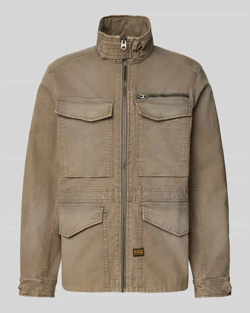 G-STAR RAW Slim Fit Jacke mit Pattentaschen Modell 'Rovic Oliv