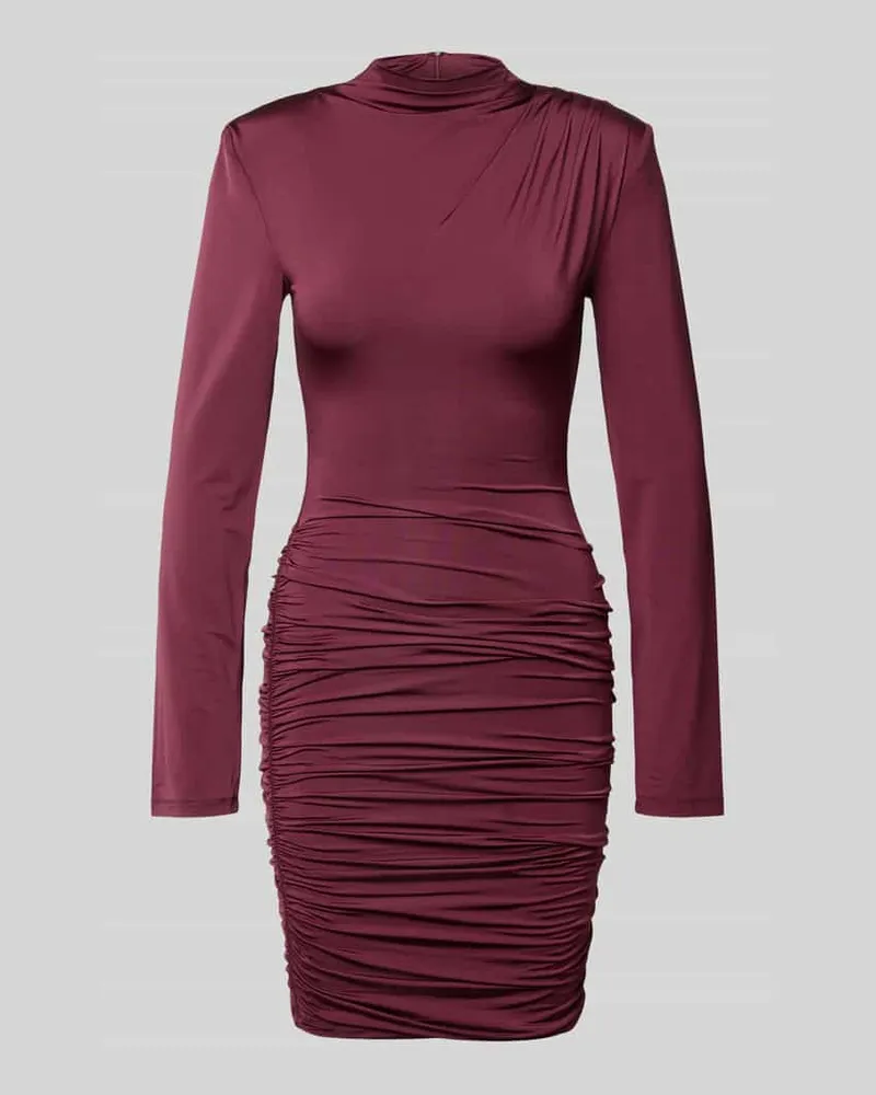 ROTATE Birger Christensen Slim Fit Minikleid aus Viskose-Mix Dunkelrot