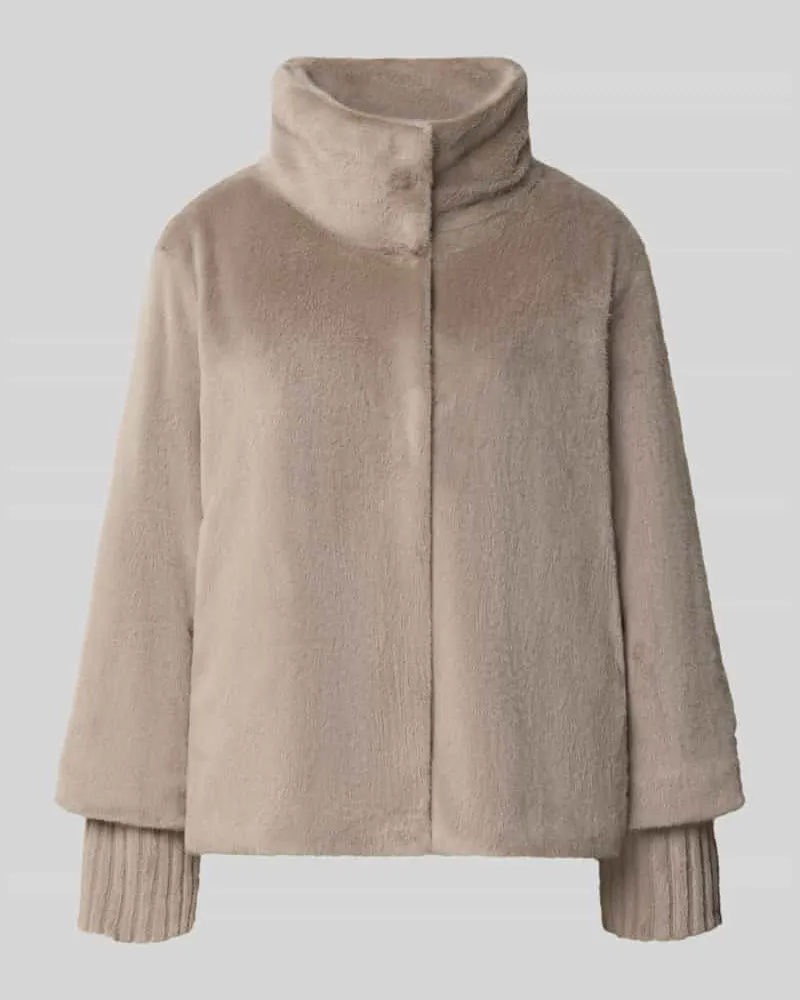 White Label Jacke mit Stehkragen und gerippten Ärmelabschlüssen Sand
