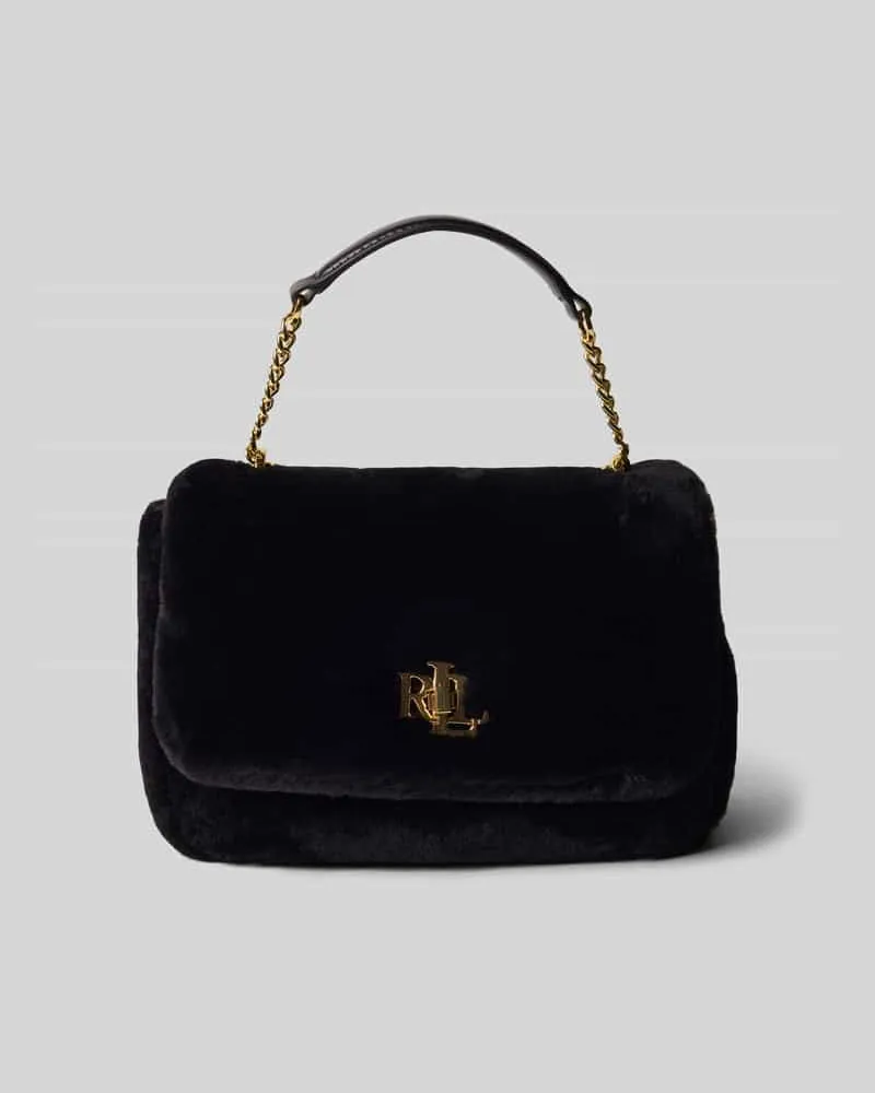 Ralph Lauren Handtasche aus Schafsleder mit Kunstfell Black