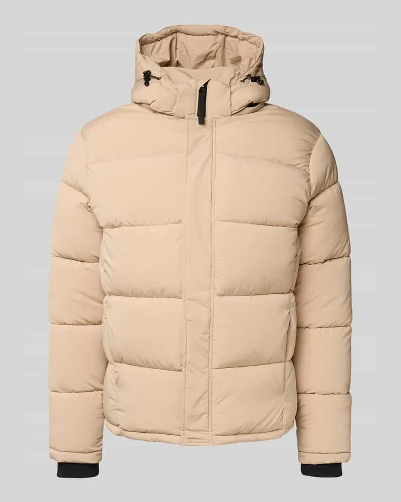Pepe Jeans Regular Fit Steppjacke mit abnehmbarer Kapuze Modell 'JOBIAS Beige