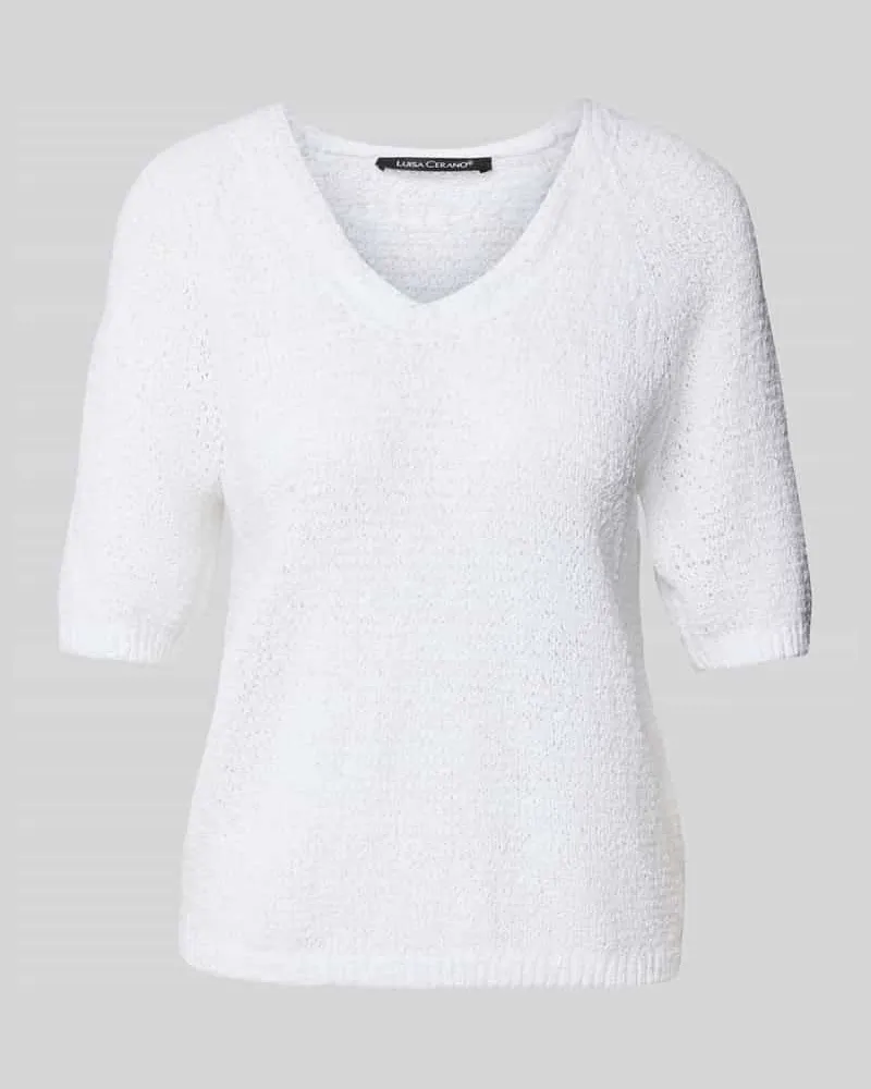 Luisa Cerano Strickpullover mit V-Ausschnitt Weiss