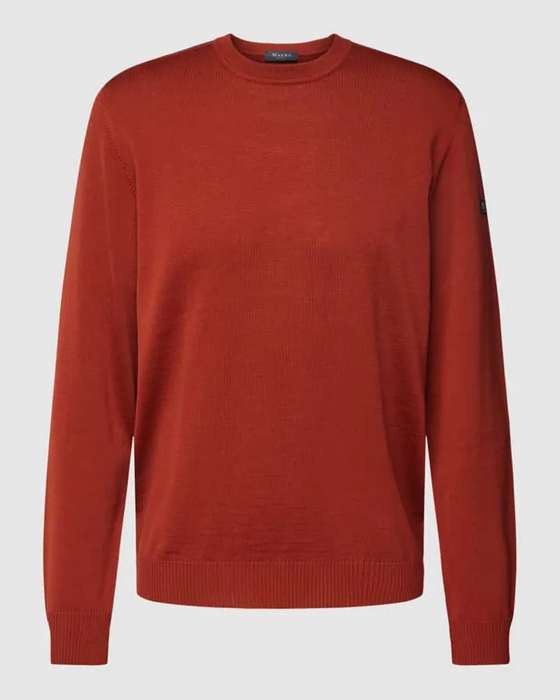 Maerz Strickpullover mit gerippten Abschlüssen Dunkelorange