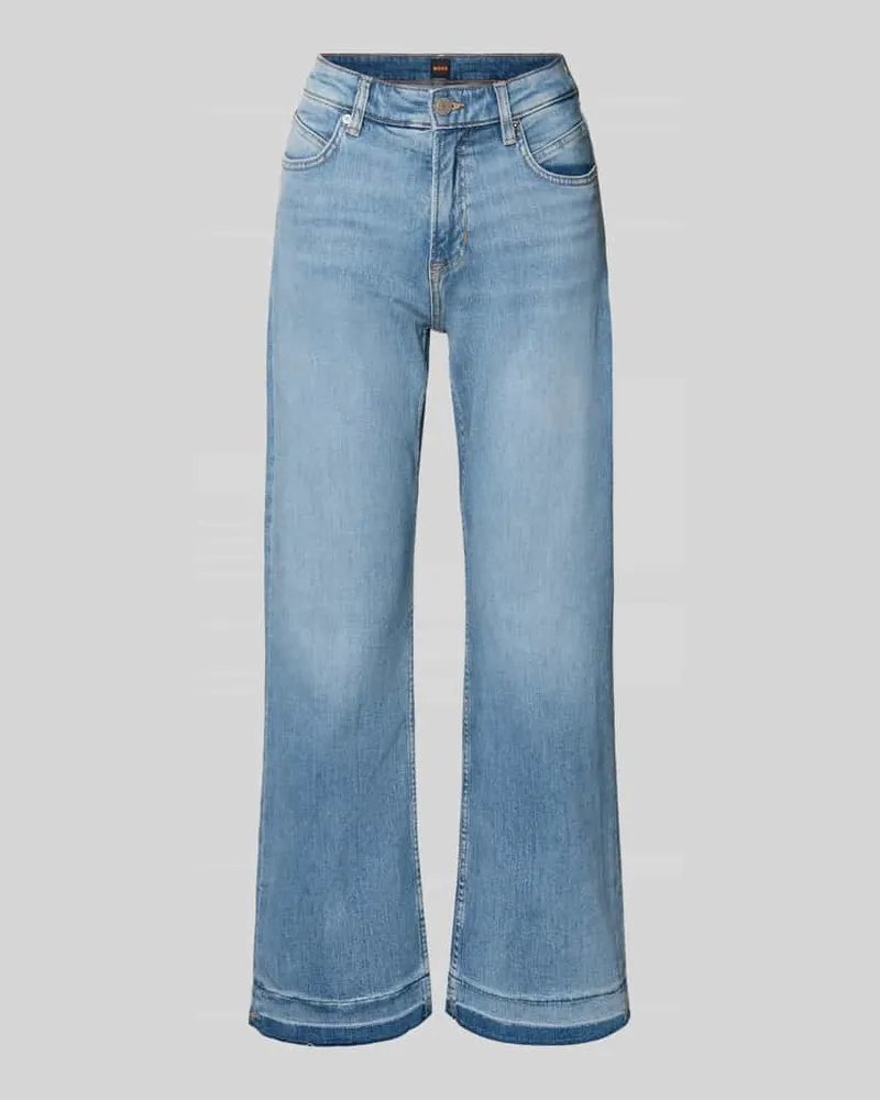 HUGO BOSS Cropped Jeans aus Baumwoll-Mix Modell 'C-SOFT KICK FLARE1.0 Hellblau