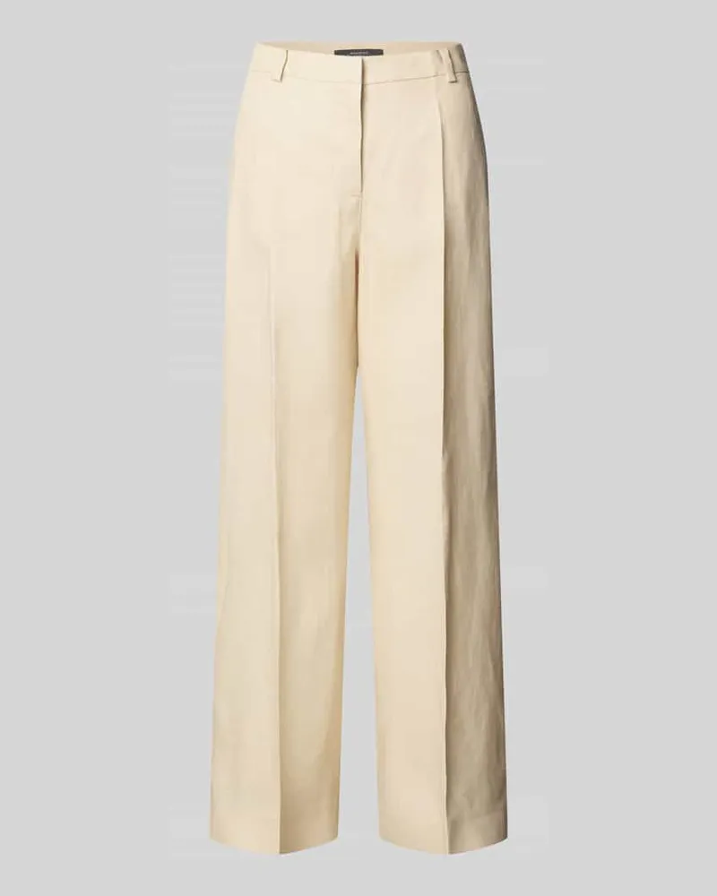 Max Mara Wide Leg Leinenhose mit Bügelfalten Modell 'MALIZIA Sand