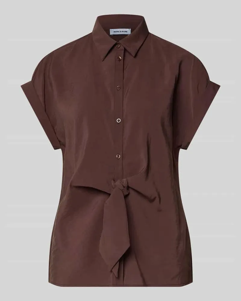 More & More Bluse im kurzärmeligem Design Dunkelbraun