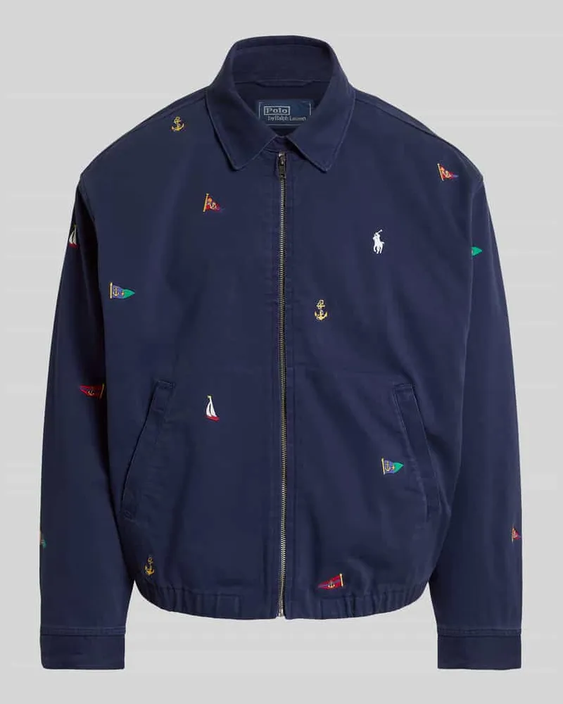 Ralph Lauren Regular Fit Blouson aus reiner Baumwolle mit Stickereien Marine