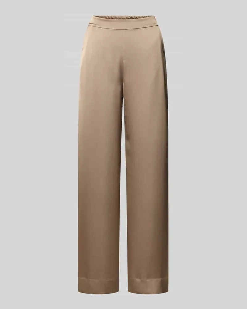 HUGO BOSS Relaxed Fit Wide Leg Hose mit elastischem Bund Modell 'HASELI Beige