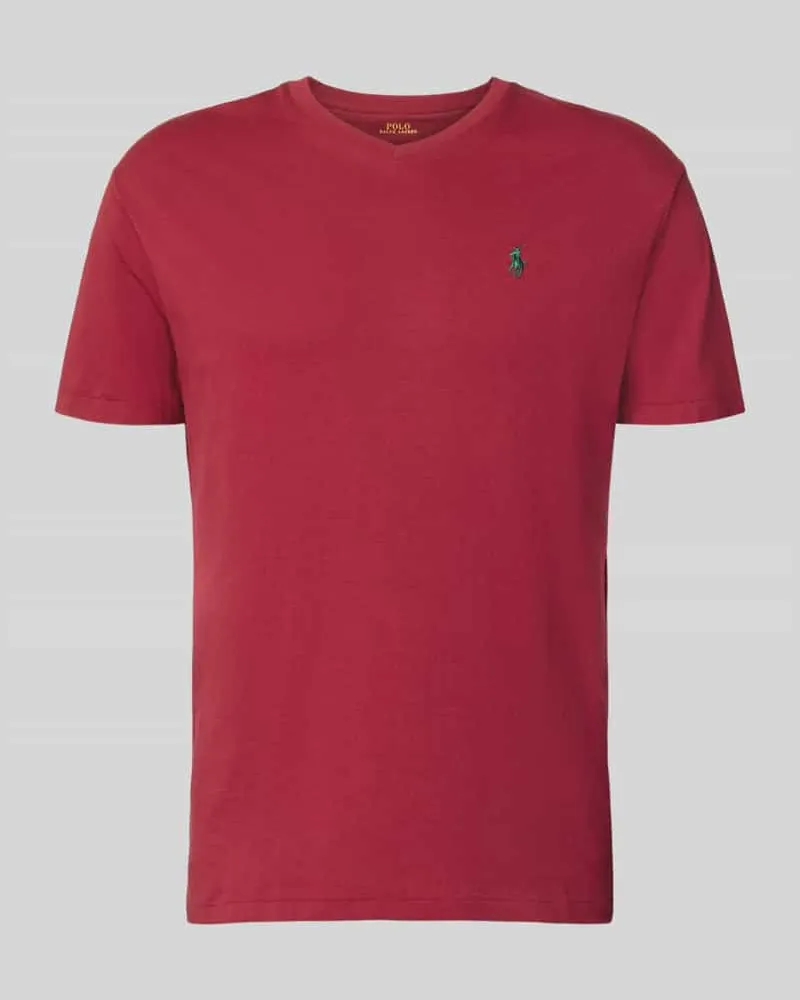 Ralph Lauren Regular Fit T-Shirt aus reiner Baumwolle Bordeaux
