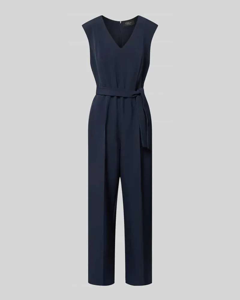 S.Oliver Regular Fit Jumpsuit mit Taillengürtel zum Binden Marine