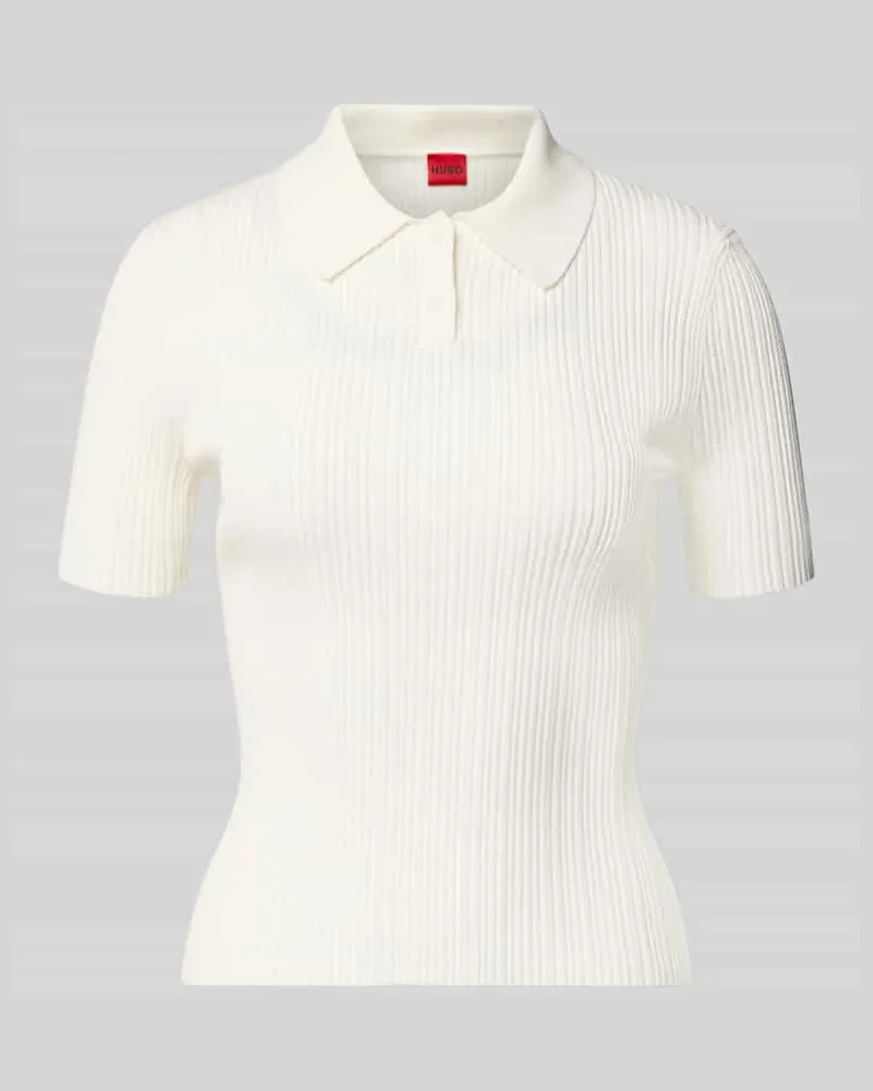 HUGO BOSS Slim Fit Strickpullover aus Viskose-Mix Modell 'Sareplette Offwhite