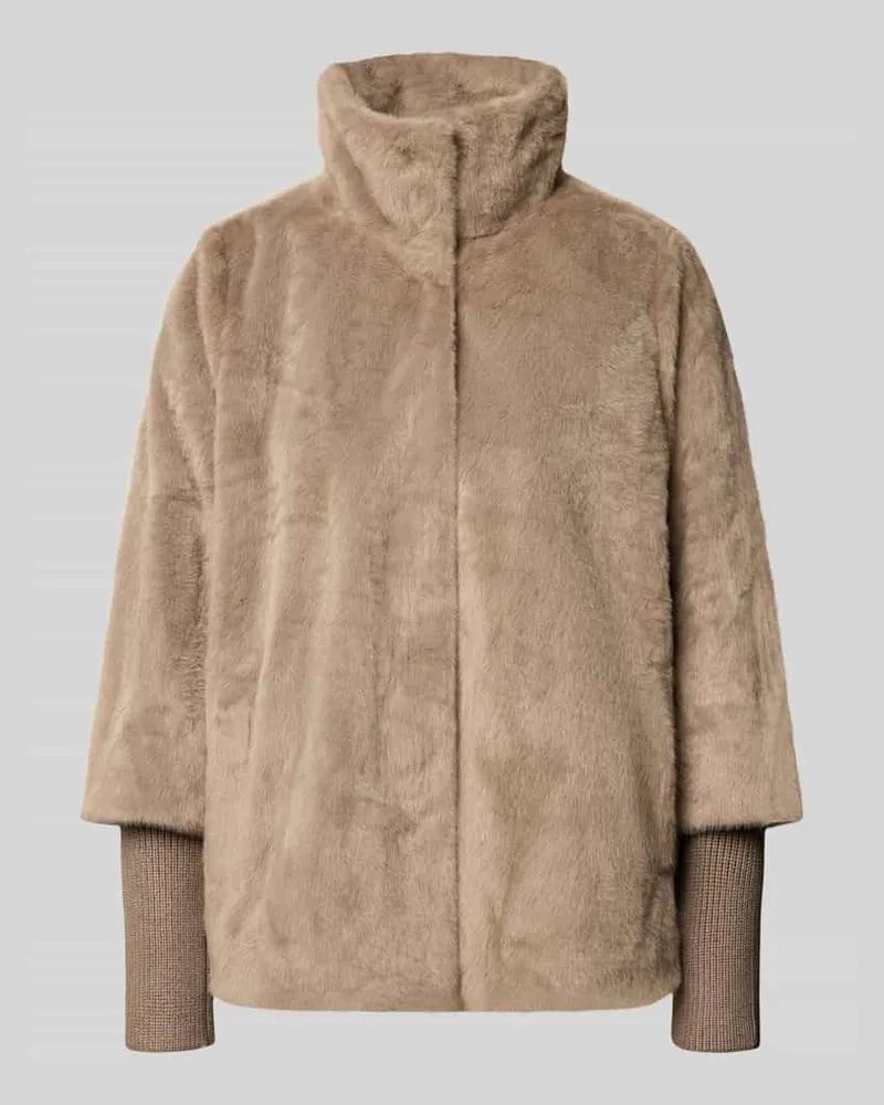 ZERO Jacke aus Kunstfell mit Stehkragen Taupe