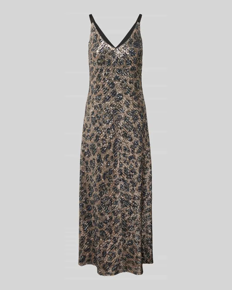 Vera Mont Cocktailkleid mit Paillettenbesatz Hellbraun