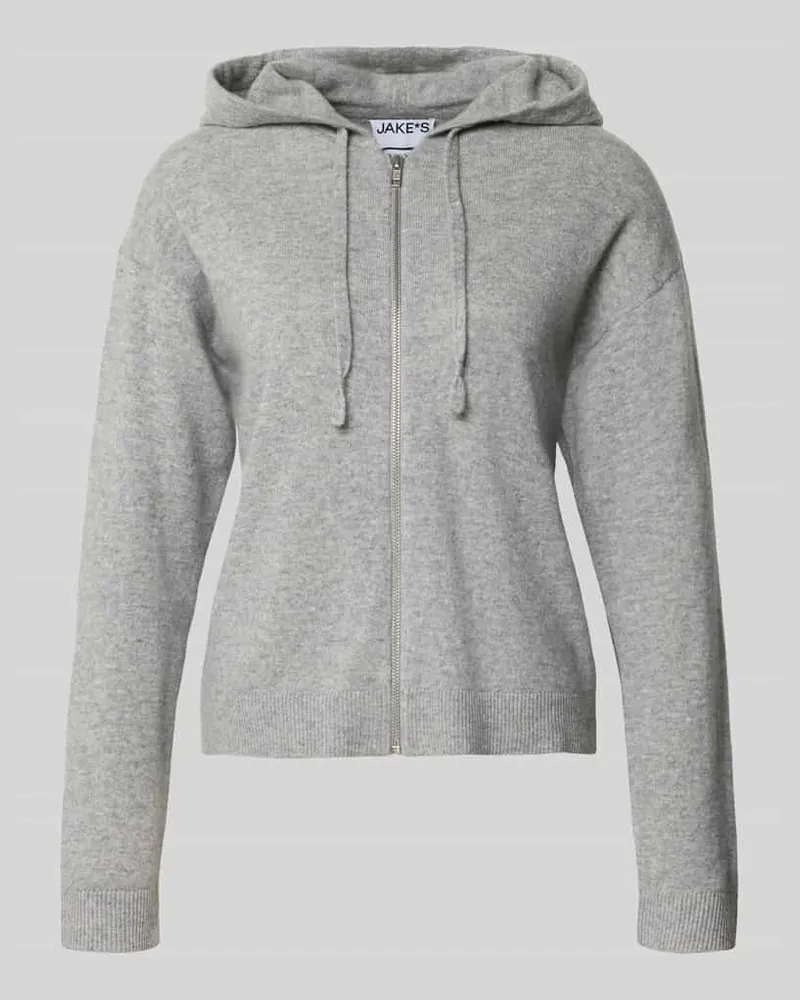 JAKE*S Regular Fit Strickjacke aus reinem Kaschmir Silber