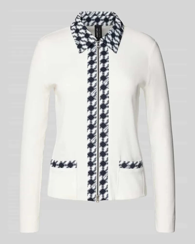 Marc Cain Longsleeve mit Zweiwege-Reißverschluss Offwhite