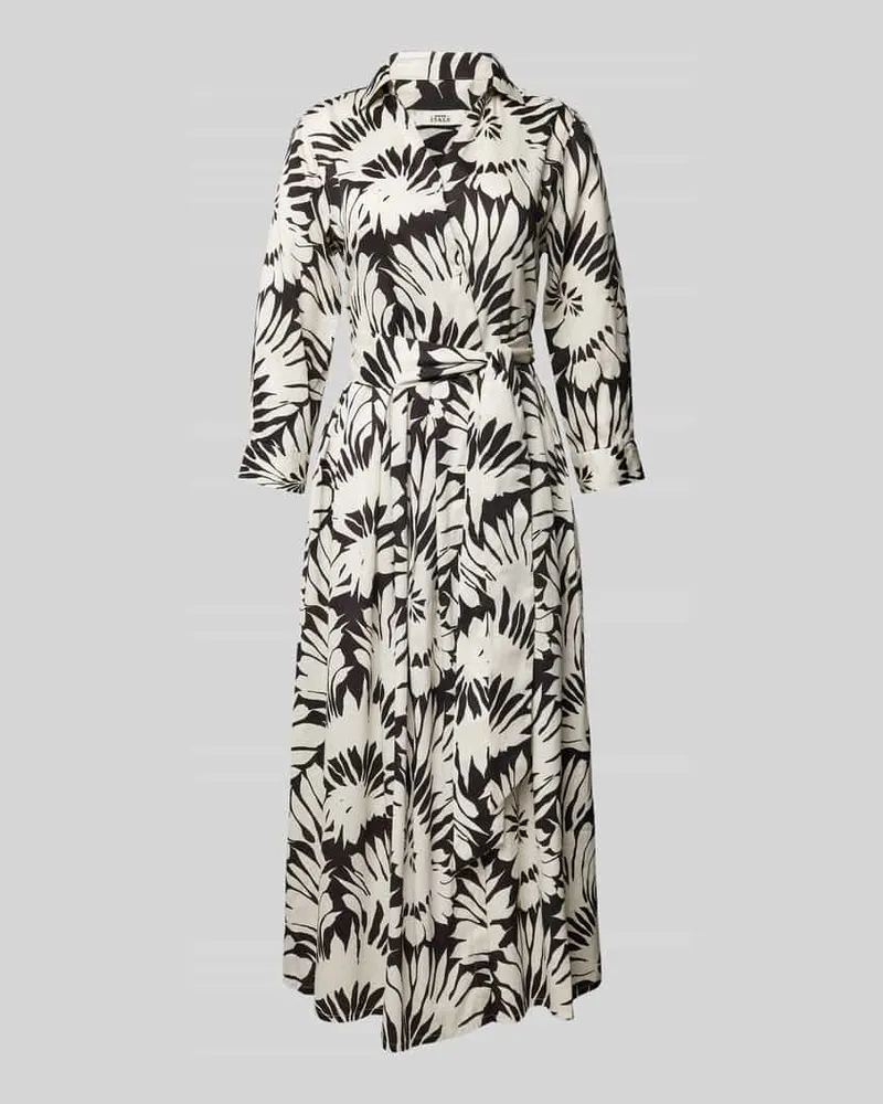0039 Italy Maxikleid mit Bindegürtel Modell 'JULENE Black