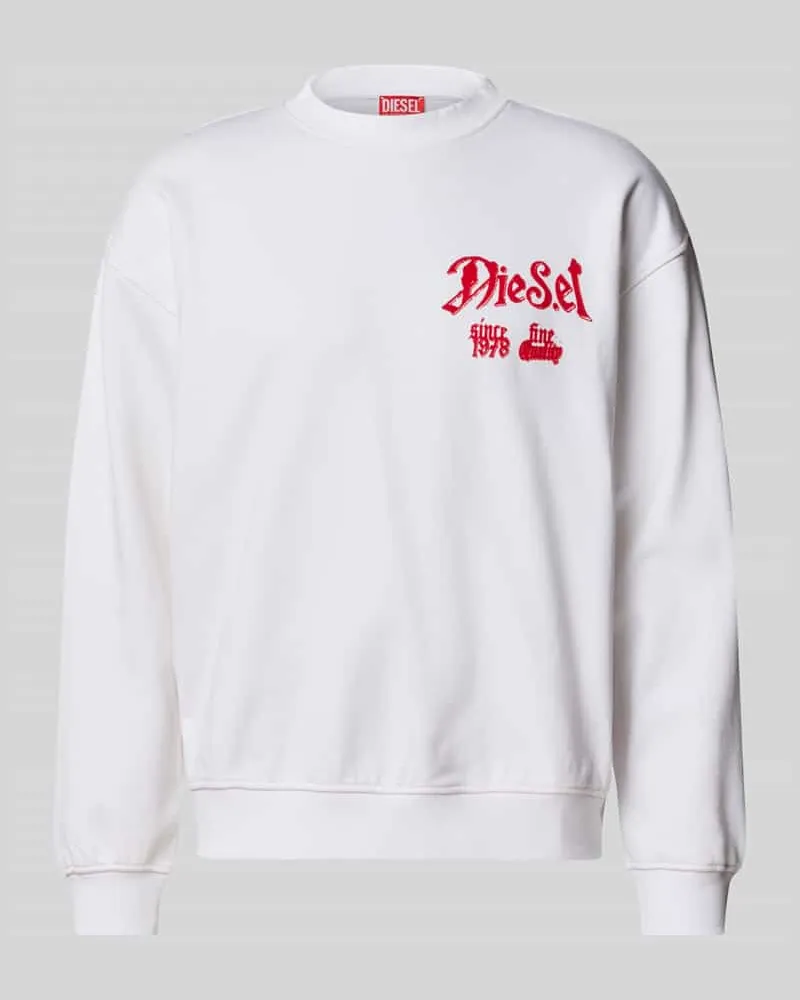 Diesel Sweatshirt mit Logo-Print Weiss