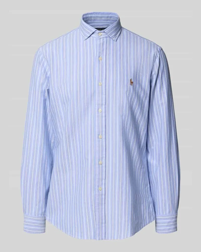 Ralph Lauren Custom Fit Freizeithemd mit Label-Stitching Bleu