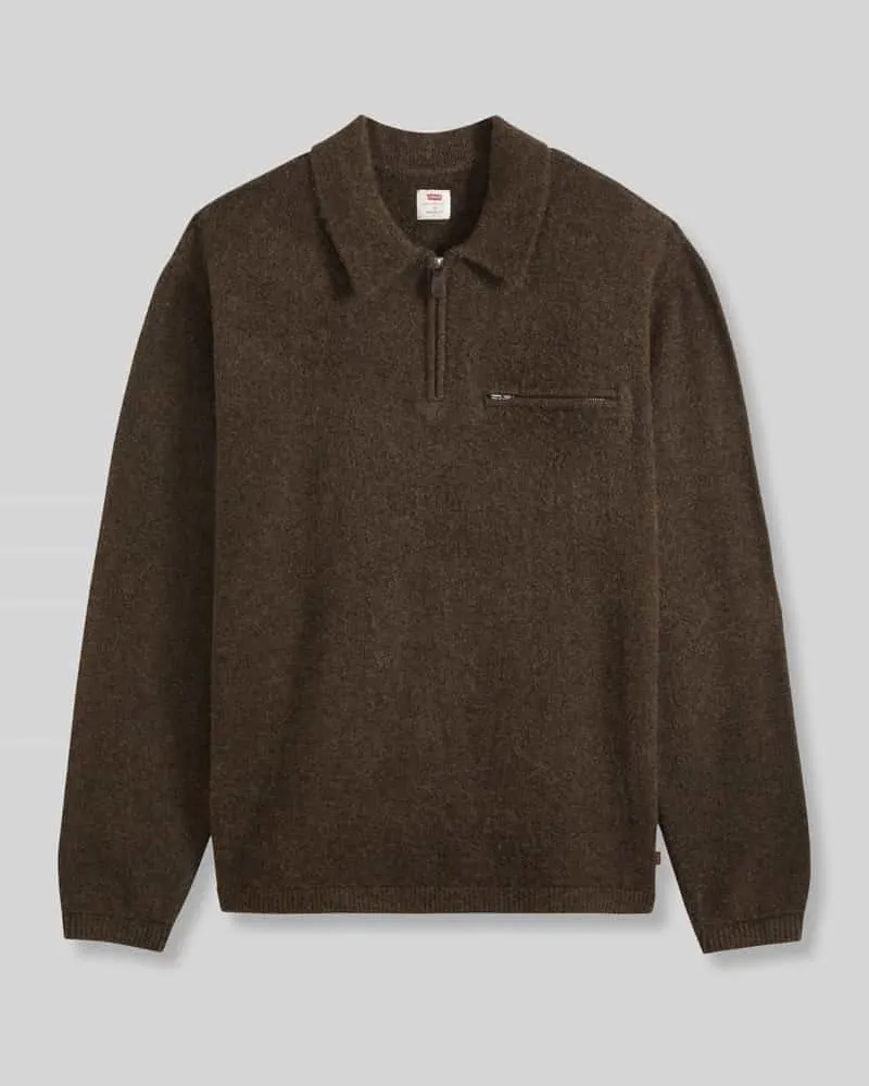 Levi's Regular Fit Troyer aus reiner Baumwolle mit Brusttasche Schoko