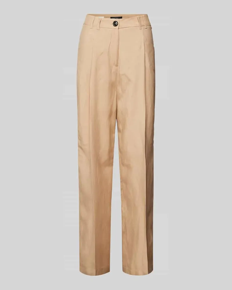 Marc Cain Wide Fit Stoffhose aus Viskose-Leinen-Mix Sand