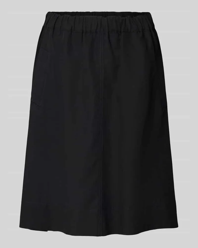 Marc O'Polo Ausgestellter knielanger Rock aus Lyocell-Leinen-Mix Black