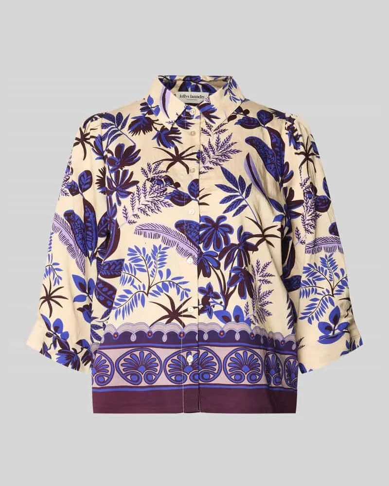 Lollys Laundry Boxy Fit Bluse im Allover-Look Modell 'Bono Lila