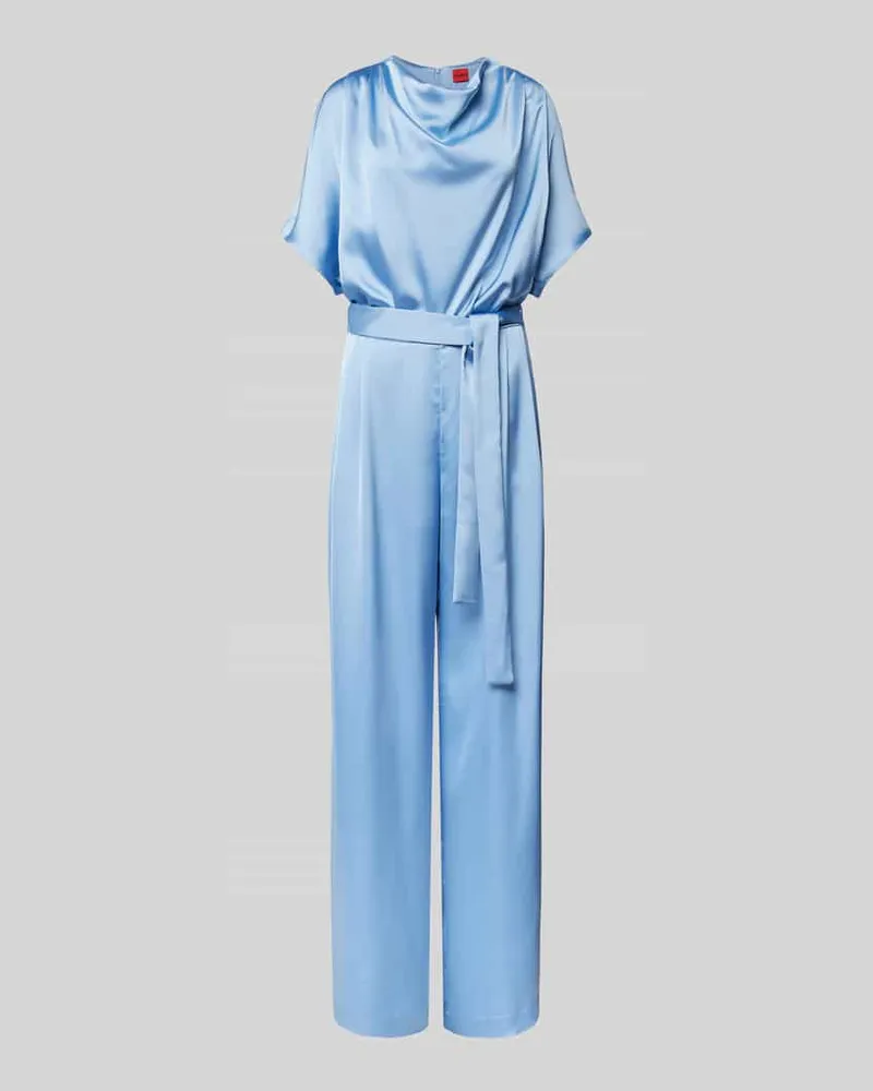 HUGO BOSS Regular Fit Jumpsuit aus Satin Modell 'KASMINA Hellblau