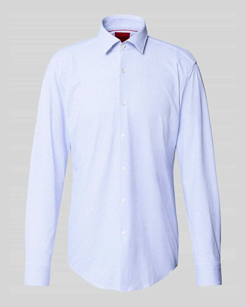 HUGO BOSS Slim Fit Business-Hemd mit Knopfleiste Modell 'Kenno Hellblau