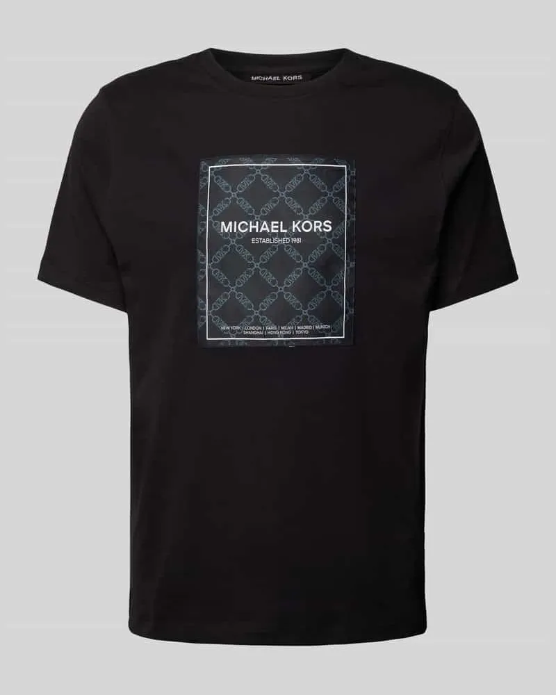 Michael Kors T-Shirt mit Label-Print Modell 'EMPIRE FLAGSHIP Black