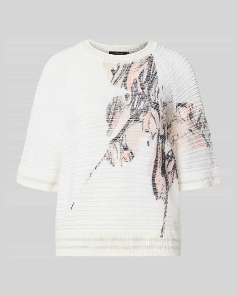 Marc Cain Strickshirt mit Rundhalsausschnitt Offwhite