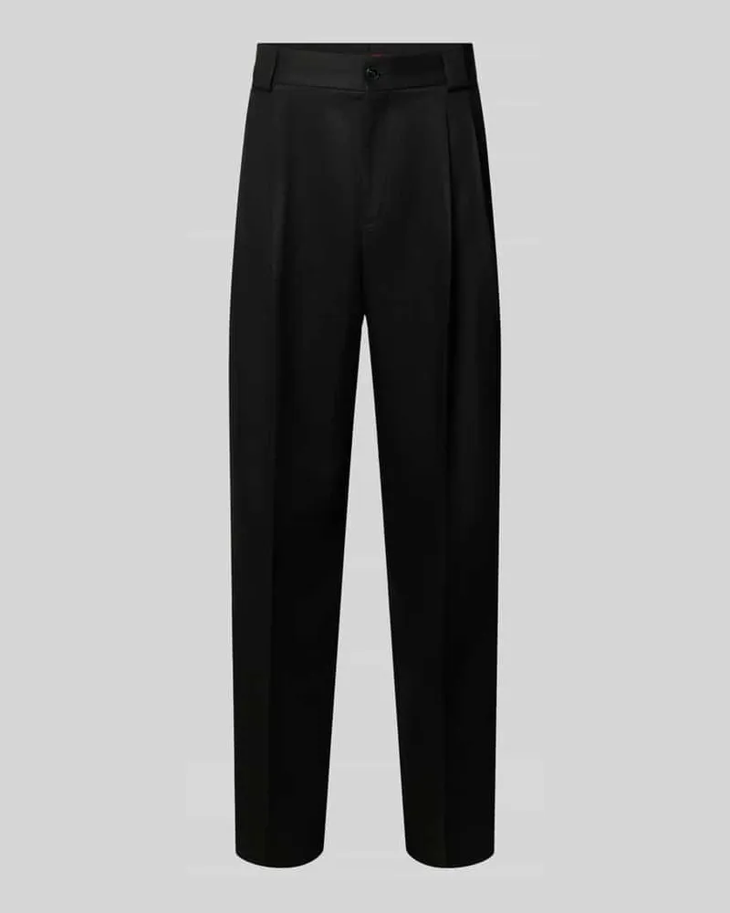 HUGO BOSS Modern Fit Anzughose aus Lyocell-Baumwoll-Mix Modell 'Tony243X Black