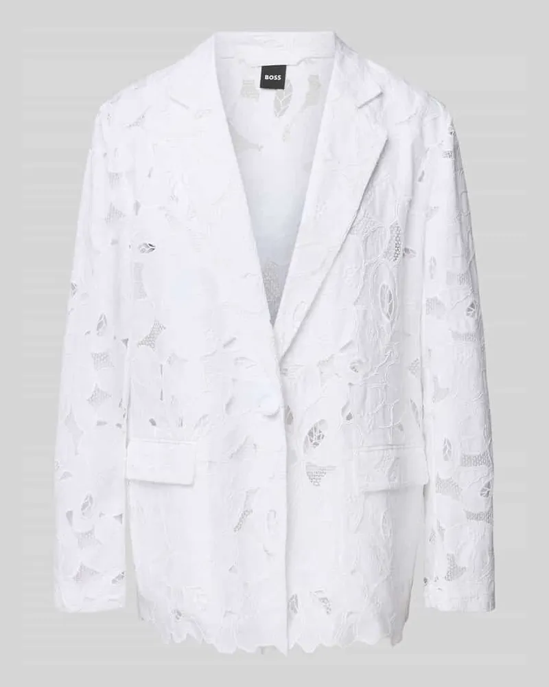 HUGO BOSS Blazer mit Spitzenbesatz Modell 'Jonara Weiss