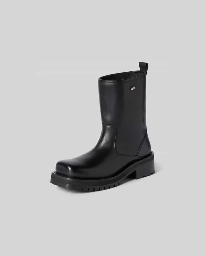 Diesel Stiefel mit Logo-Applikation Metallic