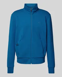 HUGO BOSS Sweatjacke mit Label-Print Modell 'Skaz Petrol