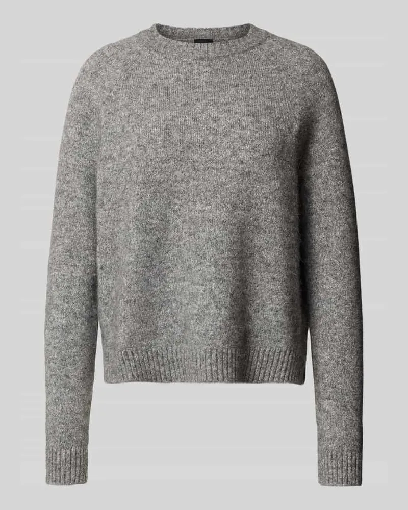 HUGO BOSS Regular Fit Strickpullover aus Alpaka-Mix Modell 'FEBISAN Hellgrau