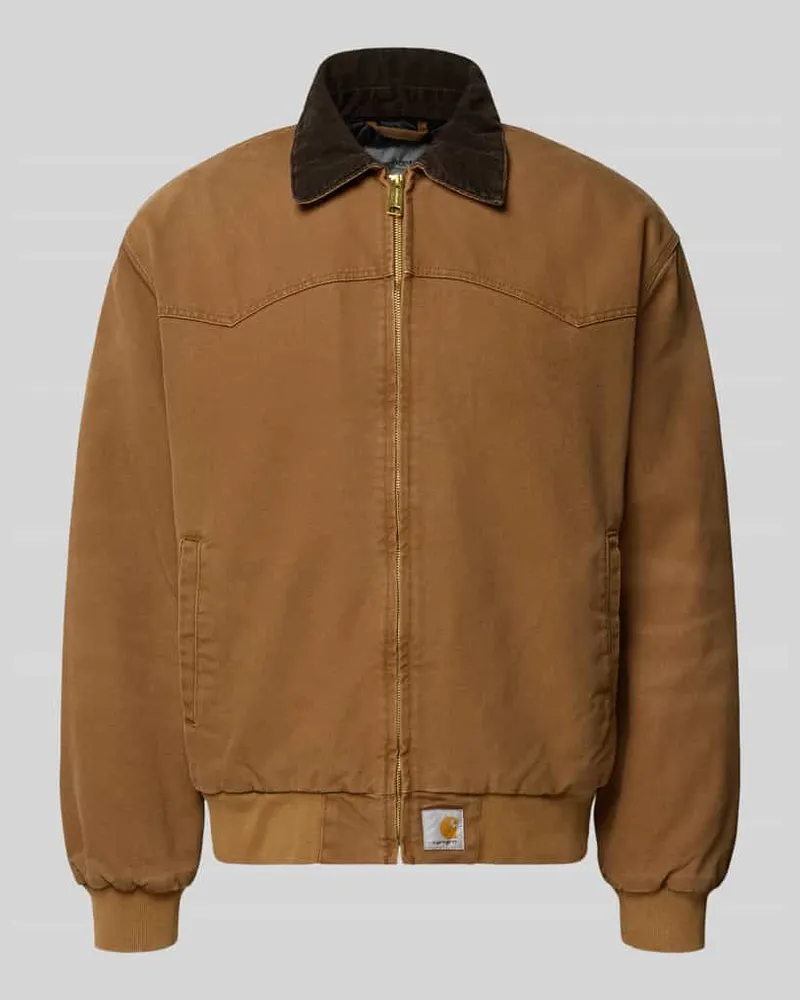 Carhartt WIP Jacke mit Reißverschluss und Label-Detail Modell 'Santa Fe Cognac