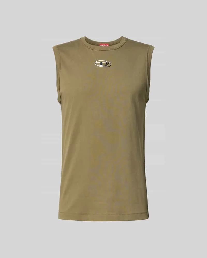 Diesel Tanktop mit Label-Detail Khaki