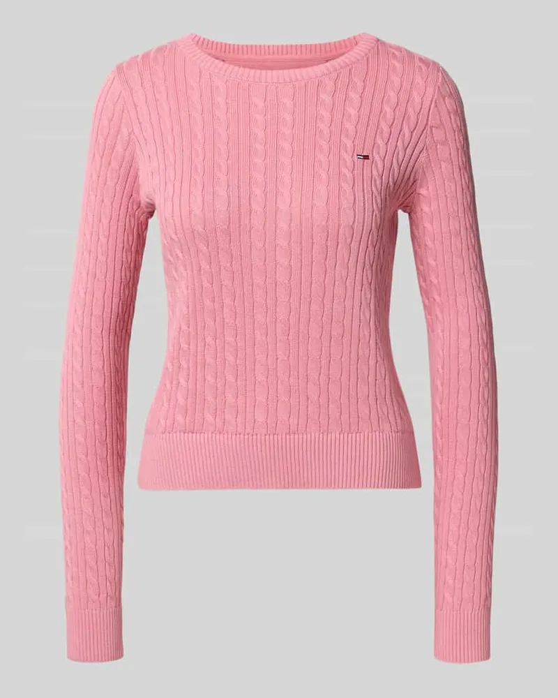 Tommy Hilfiger Regular Fit Strickpullover aus reiner Baumwolle Pink