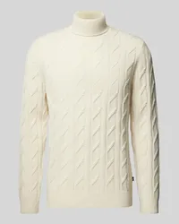 Digel Rollkragenpullover mit Label-Detail Modell 'Francis Offwhite