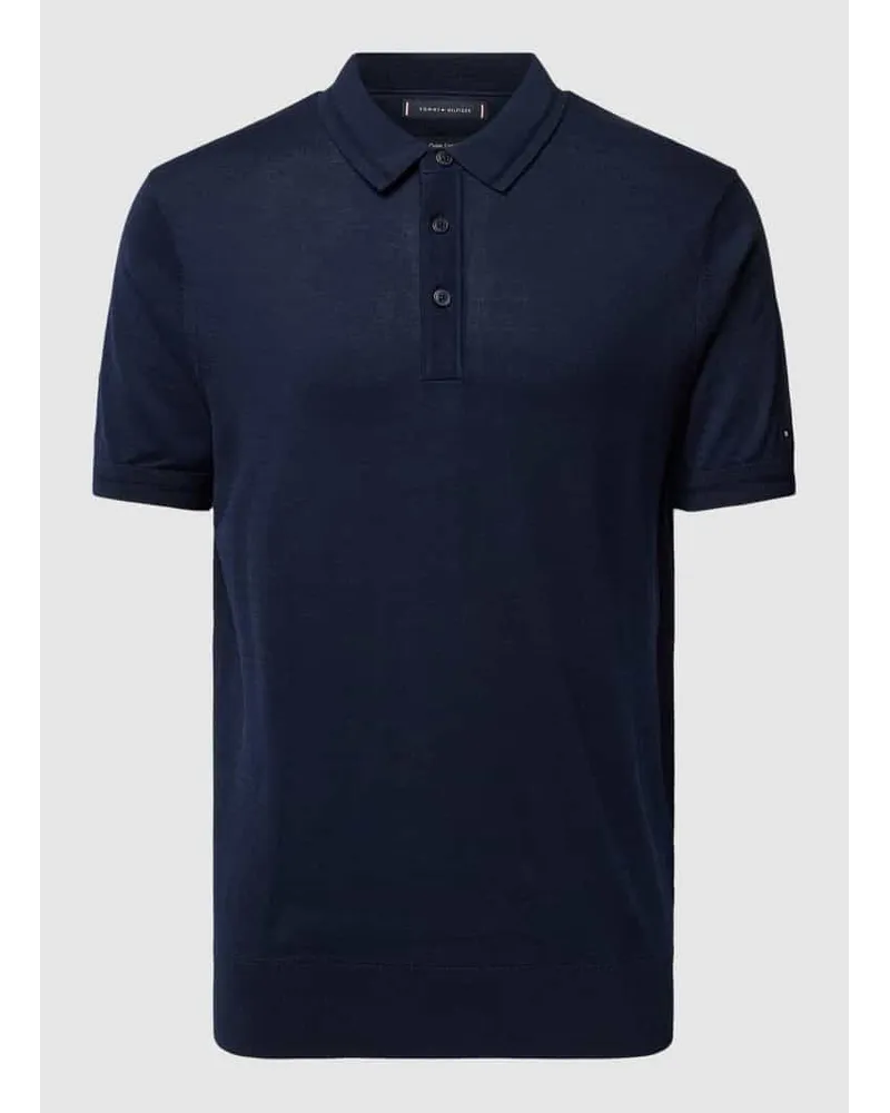 Tommy Hilfiger Poloshirt in unifarbenem Design Marine