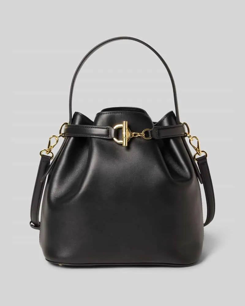 Ralph Lauren Bucket Bag aus echtem Rindsleder Black